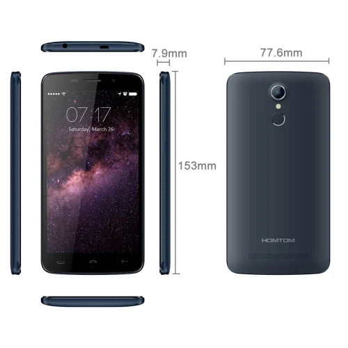 Используется 99% Новый HOMTOM HT17 сотовый телефон MTK6737 5 дюймов HD Touch ID Android 6 0 3000 мАч