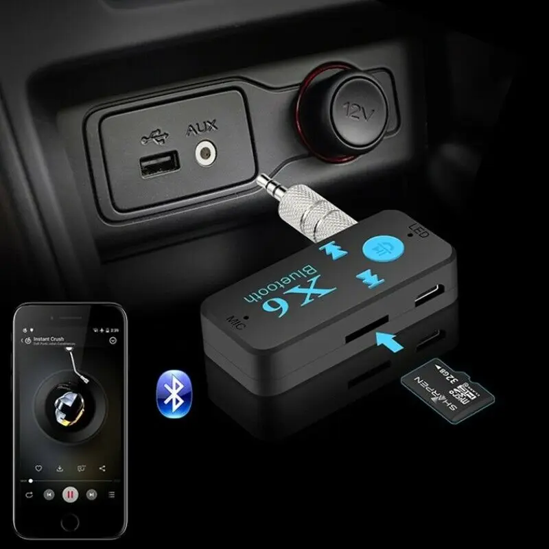 Аудиоприемник с разъемом 3 5 мм Aux Bluetooth 4 1 USB радио динамики наушники адаптер для