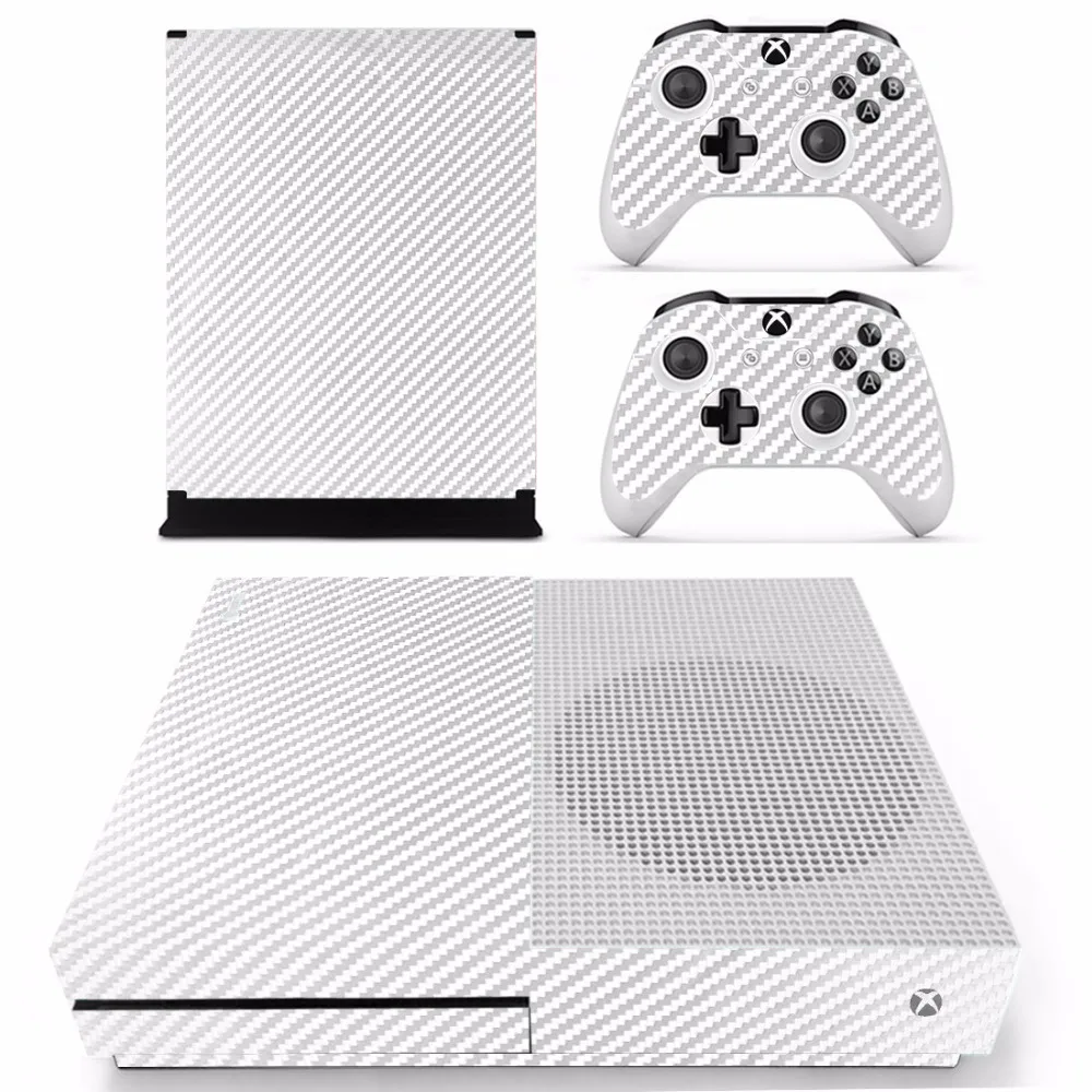 Новая наклейка из углеродного волокна для консоли Microsoft Xbox One S и 2 контроллера Slim |
