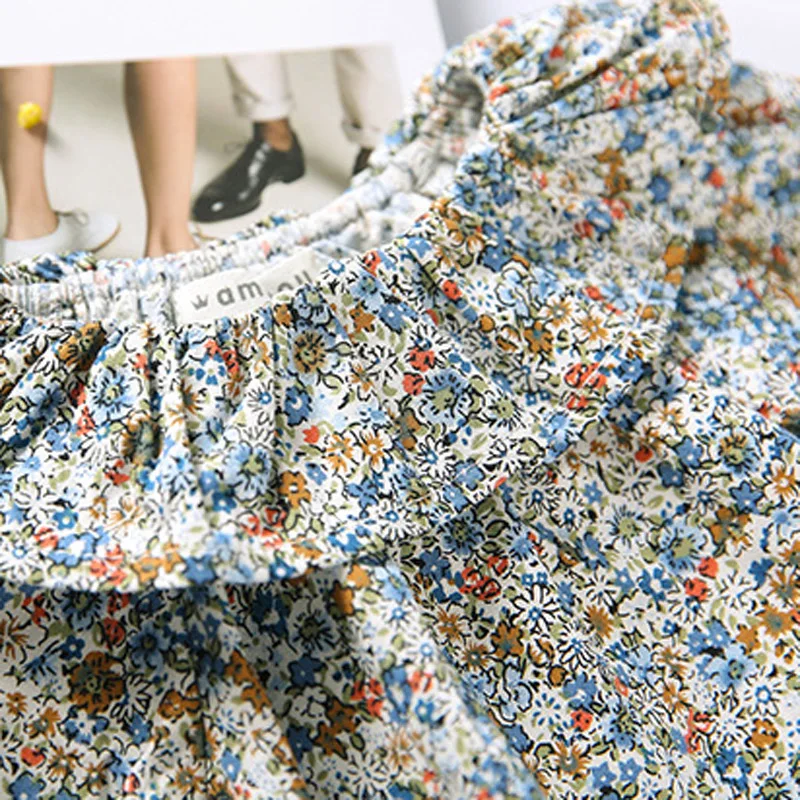 Весенняя одежда для малышей рубашка с цветочным принтом маленьких девочек топы