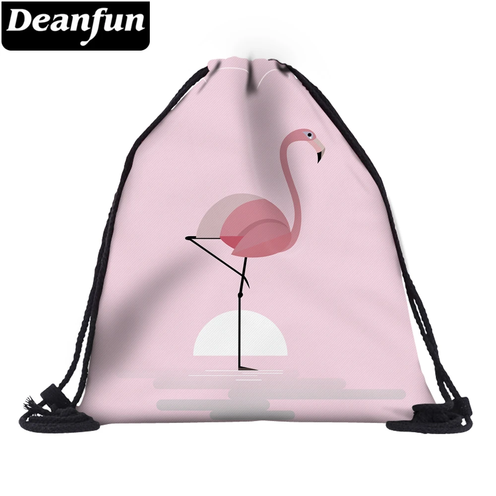 Deanfun розовая сумка на шнурке с 3D принтом фламинго модные женские школьные сумки