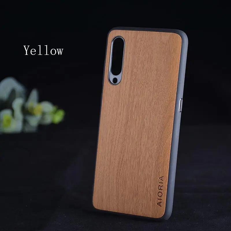 Yellow Чехол с деревянным дизайном для Xiaomi mi 9 mi 9 Lite, мягкий ТПУ, силикон, поликарбонат, дерево, искусственная кожа, чехлы для Xiaomi mi 9 SE - Цвет: Yellow