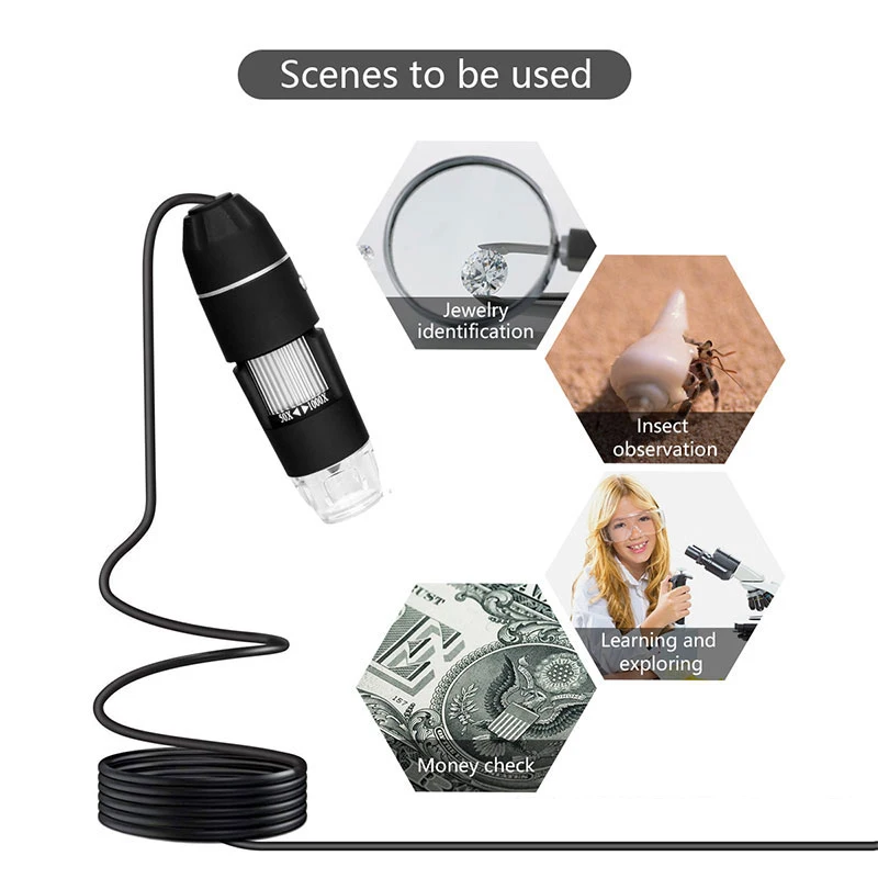 8LED Endoscope Portable Digital Microscope Waterproof for Monitoring Photos Mobile Phones Inspection Real-Time Video | Инструменты