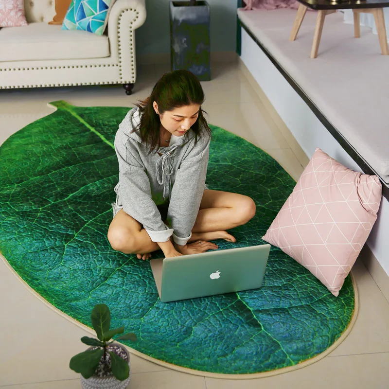 

Children creative green leaf carept for livingroom plant crawling RUG bedroom kitchen non-slip mat door mat carpet pet dogs pad