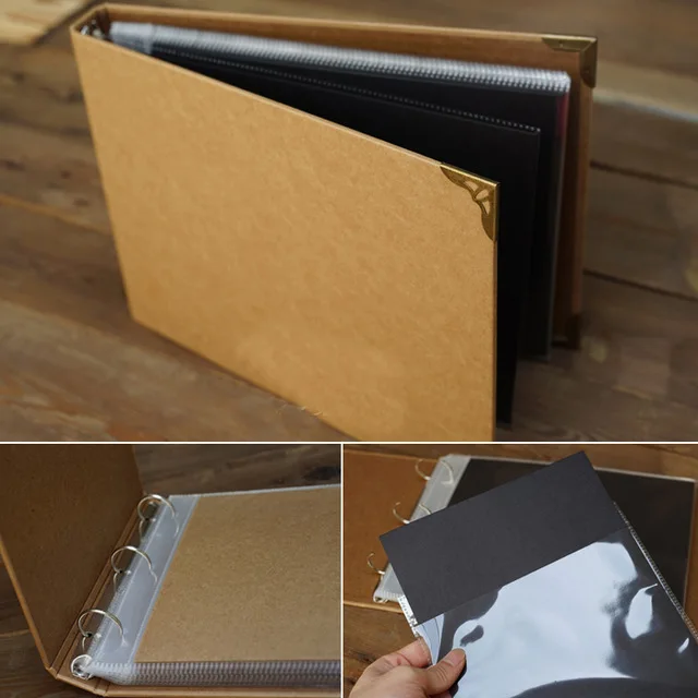 Винтажный чехол A4 из крафт бумаги с проволочной обвязкой для самостоятельного