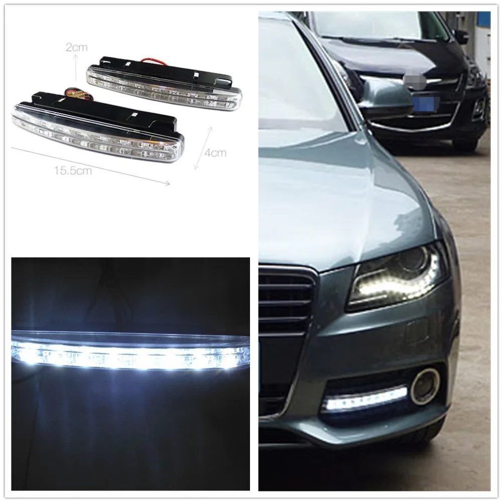 

2Pcs 8 LED Euro Daytime Running Light DRL Daylight Fog Lamp Day Lights For A4 A6 Accord Civic CRV K2 3 6 Octavia