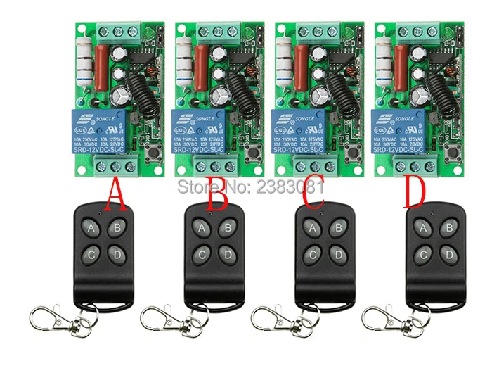 Новый AC220V 1ch Беспроводной Дистанционное управление Системы 4 передатчик и