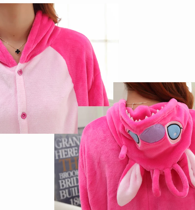 

Kigurumi kawaii Kids Blue pink needle Costume Halloween Christmas Animal Onesie Monkey Pajamas Jumpsuit Romper For Children