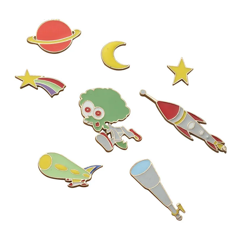 1 предмет луна и звезды брошь телескоп Вселенная серии значок иконки на рюкзак