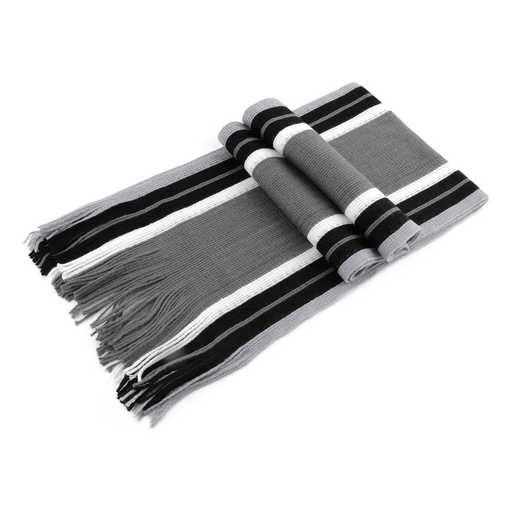 dark grey Мужской зимний шарф, полосатый шарф, фуляр, осенняя мода, мужской шарф, вязанный кашемировый шарф Bufandas, полосатый шарф с кисточками A30 - Цвет: dark grey