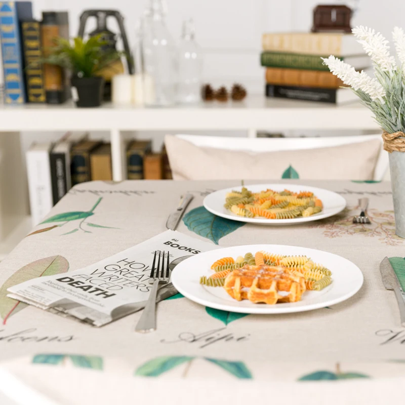 

American style Rural Green plants 7 Table decor Home Decorative Coffee Restaurant Dining Wedding TV Thick Linen Tablecloth Cover