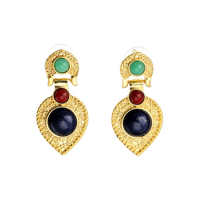 Women Fashion Vintage Multicolor Drop Earrings Mujeres Brincos Trendy Faux Stone Bijoux Jewelry Gift E5234 | Украшения и