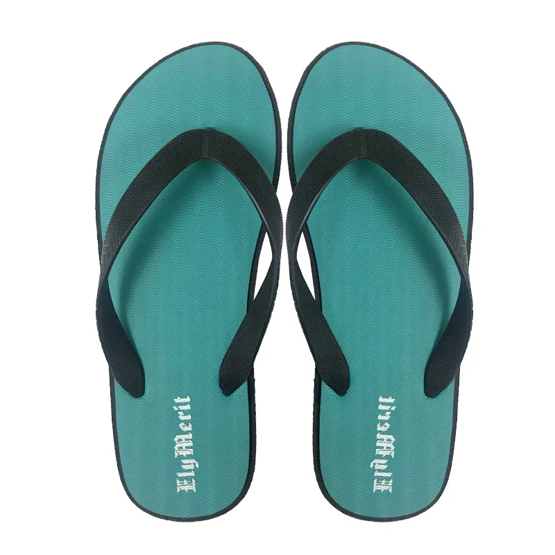 Sky blue PADEGAO; нейтральные летние резиновые классические пляжные сланцы для мужчин; лаконичные уличные шлепанцы в стиле ретро; однотонная мужская обувь на плоской подошве с принтом - Цвет: Sky blue