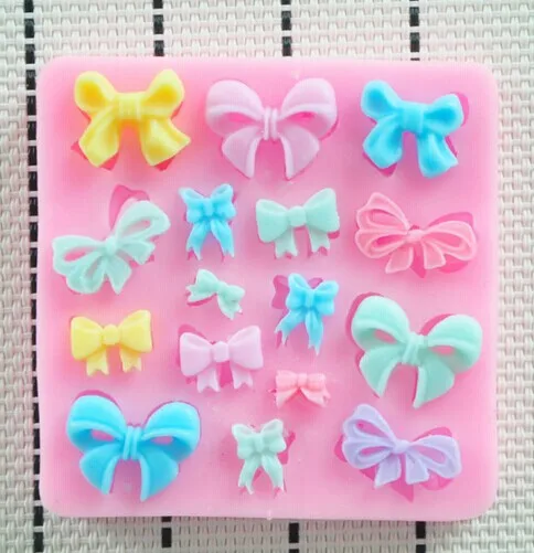 Мини бантом помадка силиконовые формы Шоколад Плесень Конфеты смолы средства