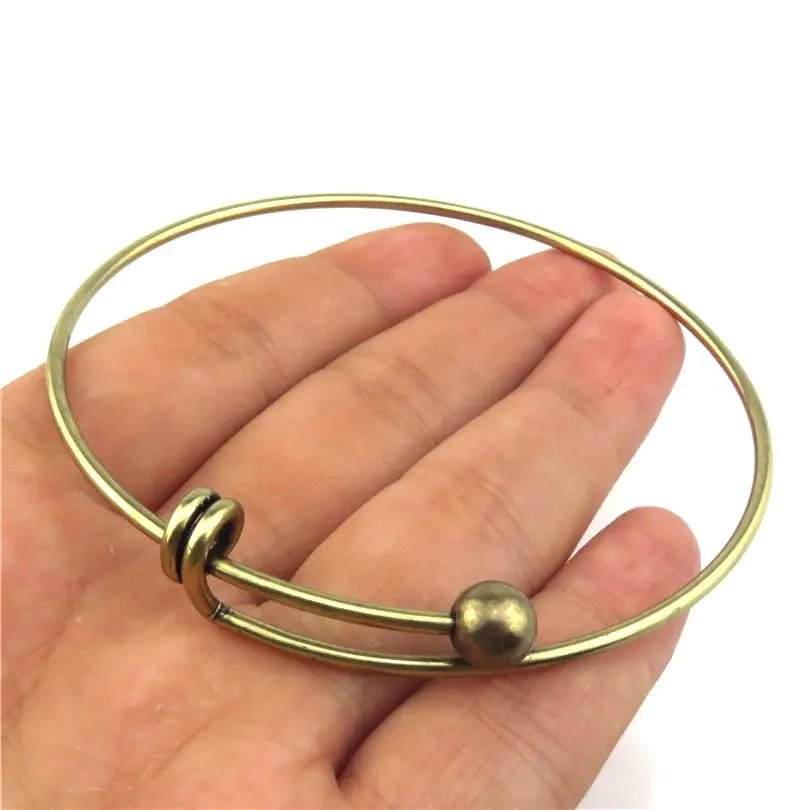 

100pcs 65mm Expandable Bangle Copper Wire Cuff Bracelets Blanks Adjustable Bangle Women Girl DIY Jewelry