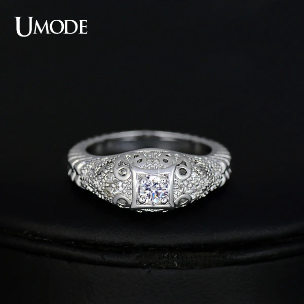 UMODE Рождественский подарок 2015 женские кольца с узором из двух слонов и круглыми