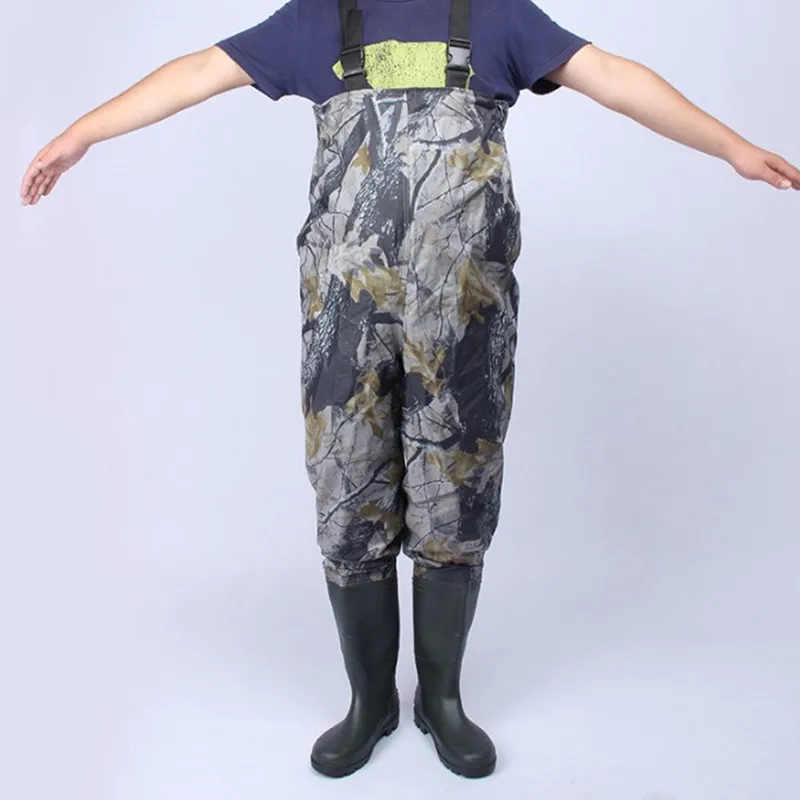 

Eu38-47 Outdoor Camouflage Waterproof Anti-wear Farming Overalls Trousers With Non-slip Boots Waders Breathable Fly Wading Pants