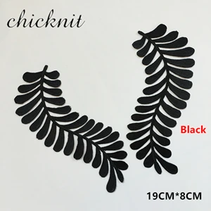 Black CHICKNIT модный разноцветный костюм вышивка золотой нитью цветок листья железо на заплатках CA58 - Цвет: Black