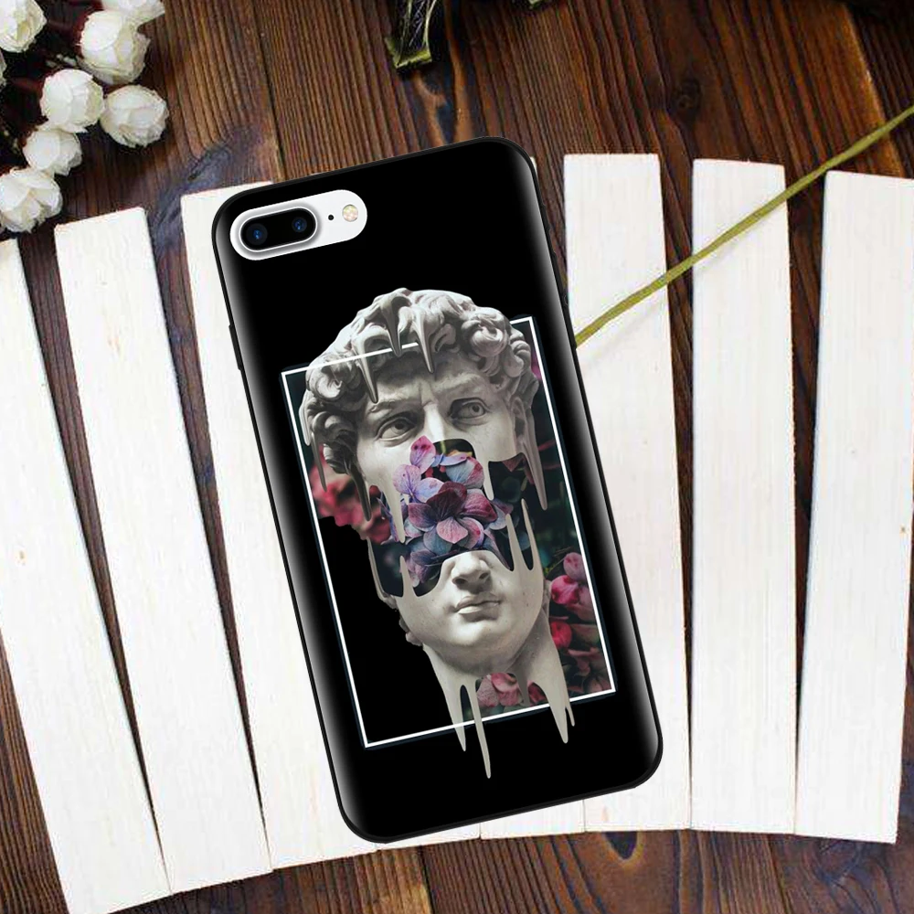 Мягкий силиконовый для iphone 7 Чехол Медуза Vaporwave глюк Книги по искусству Coque