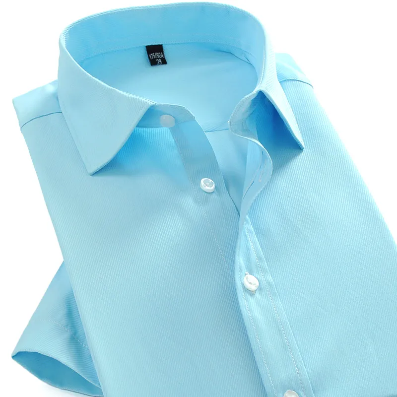 Мужская рубашка с коротким рукавом Camisa Masculina однотонная деловая повседневная