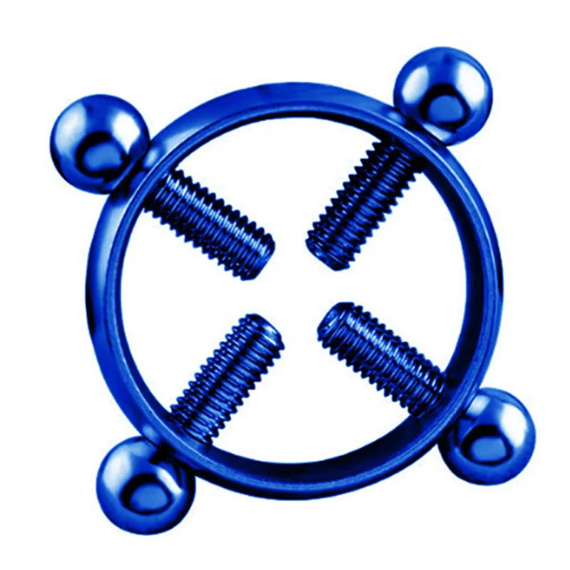 Blue 1 шт Многоцветный титановый круглый не-пирсинг для соска кольцевой щит пирсинг ювелирные изделия Хирургическая сталь без никеля поддельные пирсинг - Окраска металла: Blue