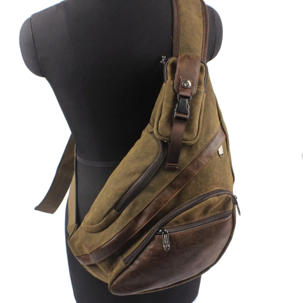 Для мужчин холст слинг груди день Back Pack сумка высокое Ёмкость бренд известный