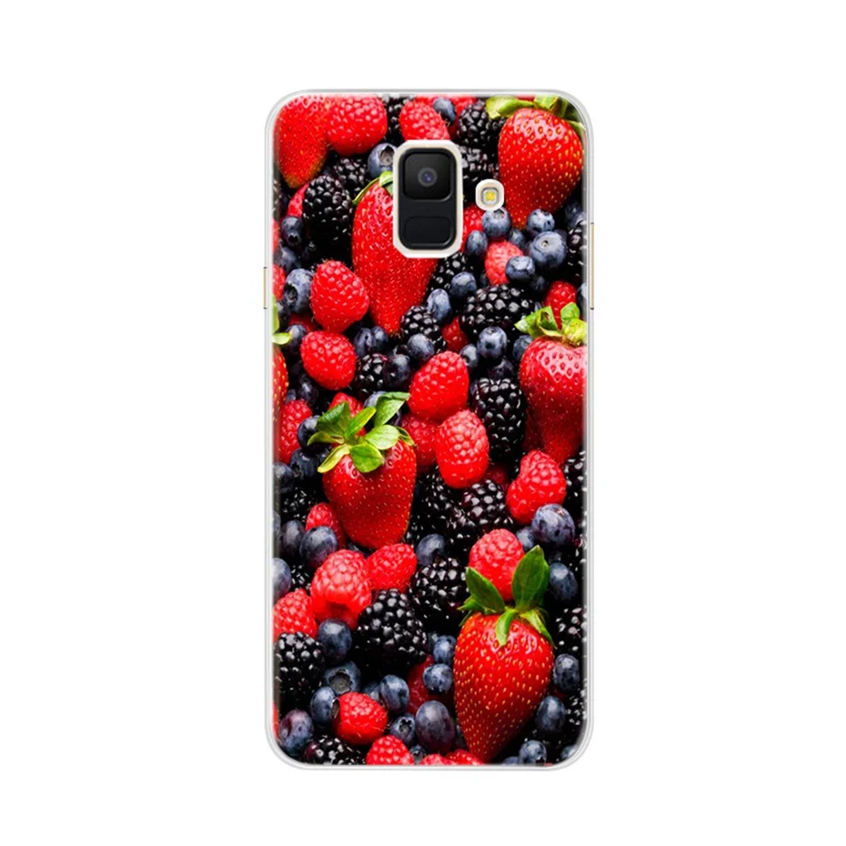 Арбузно-красный Чехол для samsung Galaxy A6 прозрачный мультяшный Мягкий ТПУ силиконовый чехол для телефона s задняя крышка для samsung Galaxy A6 A 6 Plus - Цвет: Арбузно-красный