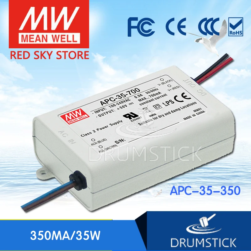 MEAN WELL APC-35-350 100V 350mA meanwell APC-35 35W одиночный выход Индикатор импульсный источник