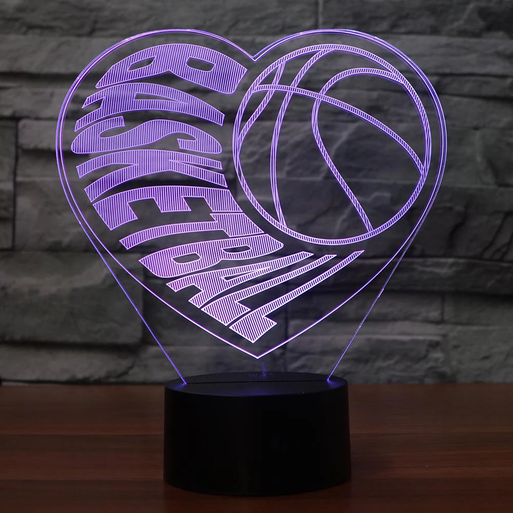 Светодиодная лампа в виде сердца с визуальной иллюзией прозрачный акриловый