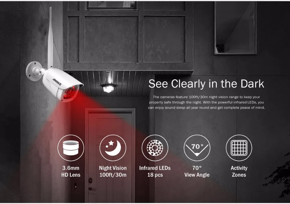 ANNKE 8CH 1080P FHD Wi-Fi беспроводная NVR система видеонаблюдения 8 шт. ip-камера wifi IP66 Водонепроницаемая камера видеонаблюдения Комплекты видеонаблюдения