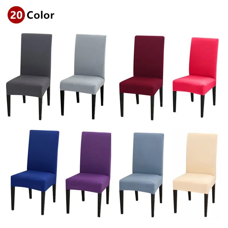 20 Color Solid Color Chair Cover Spandex Stretch Elastic Slipcovers Chair Covers For Dining Room Kitchen Wedding Banquet Hotel
