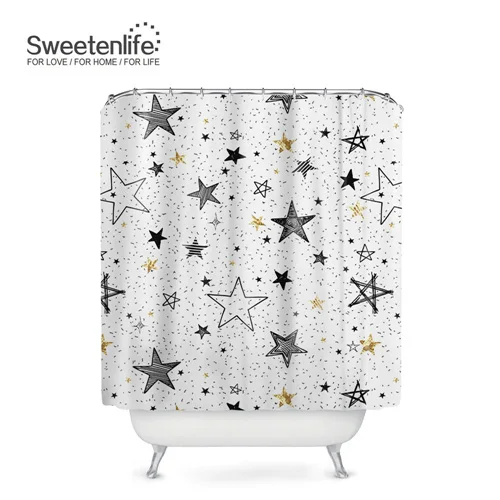 SL0061 Sweetenlife 150x180 см экологичный занавес для ванной комнаты белый фон Водонепроницаемая штора современный стиль занавеска для душа s - Цвет: SL0061