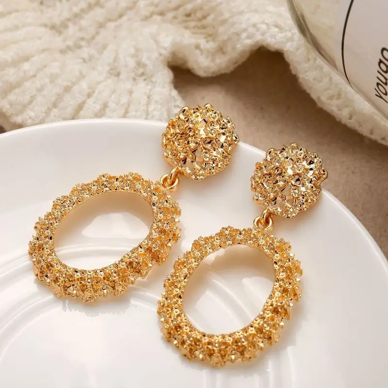 Большие металлические серьги Длинные Винтажные серьги-подвески для женщин 2020