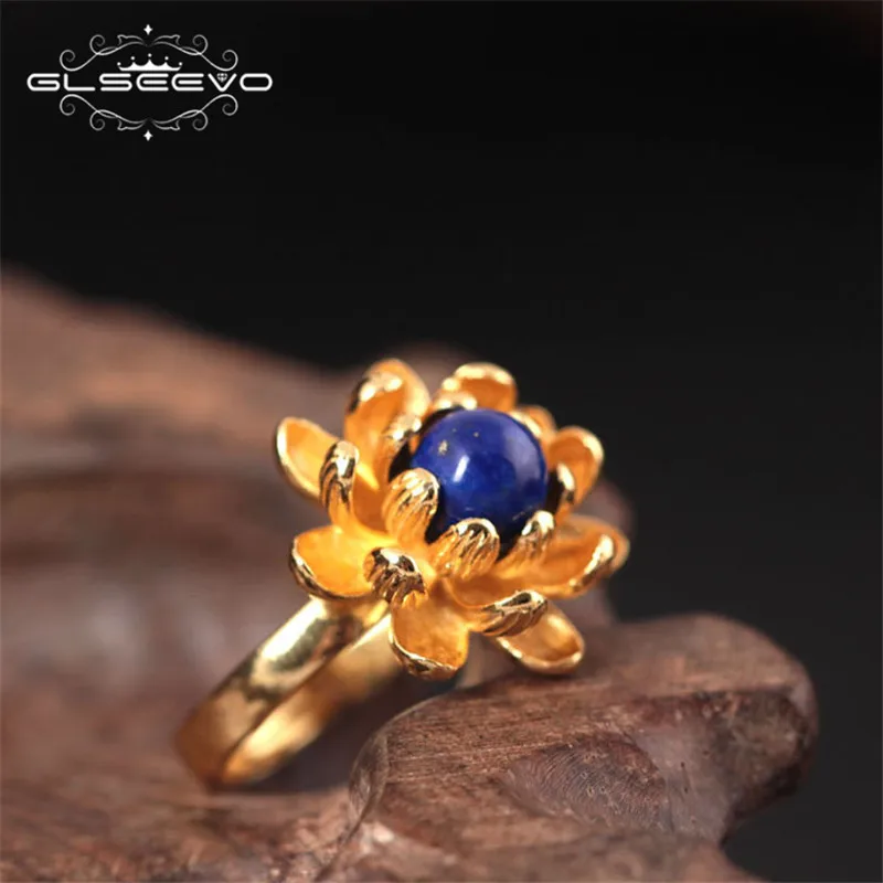GLSEEVO Original Design 925 Sterling Silver Natural Fresh White Pearl Flower Adjustable Rings For Women Fine Jewelry GR0181 | Украшения и