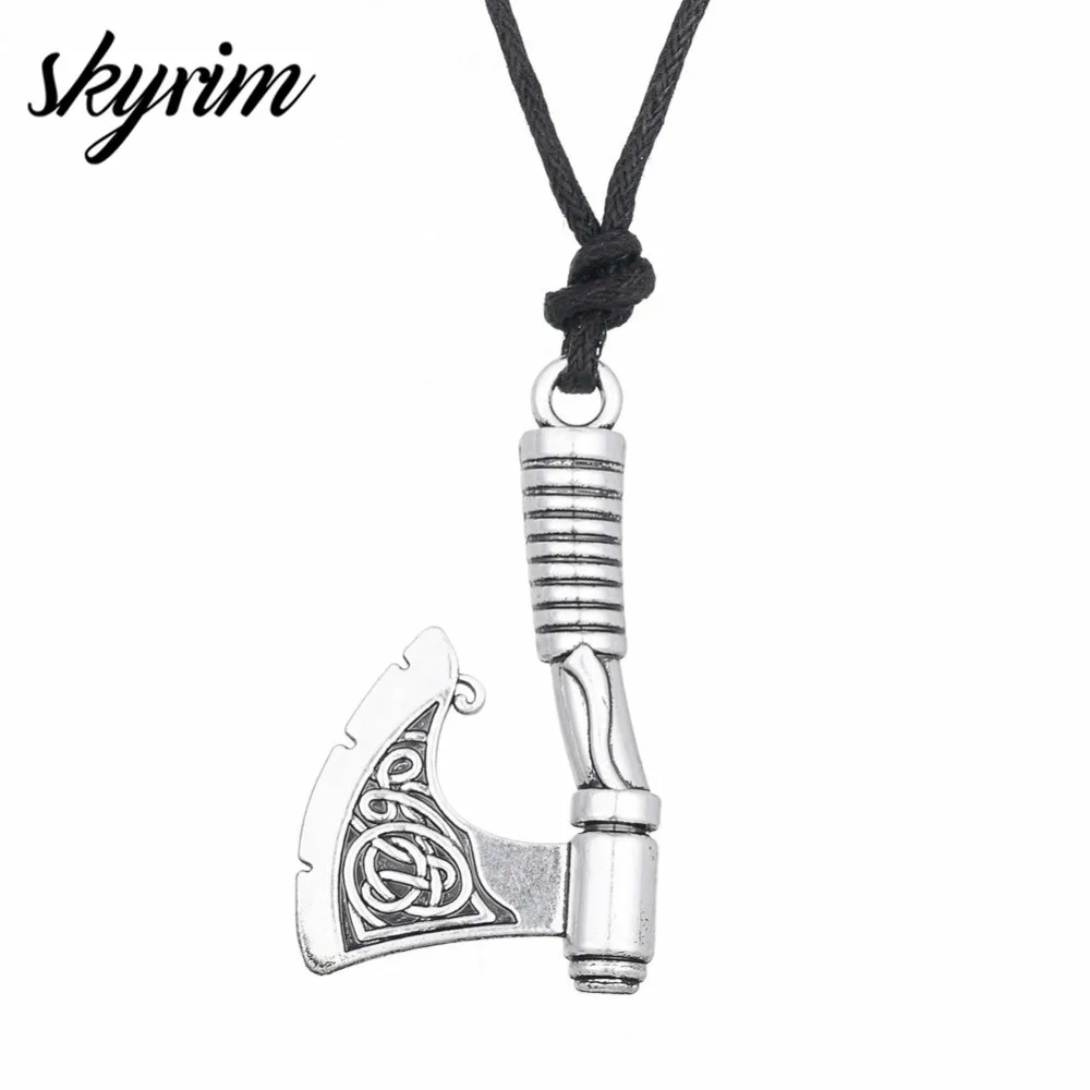 Ожерелье с серебряным покрытием Skyrim колье из славянского топор и Перуна