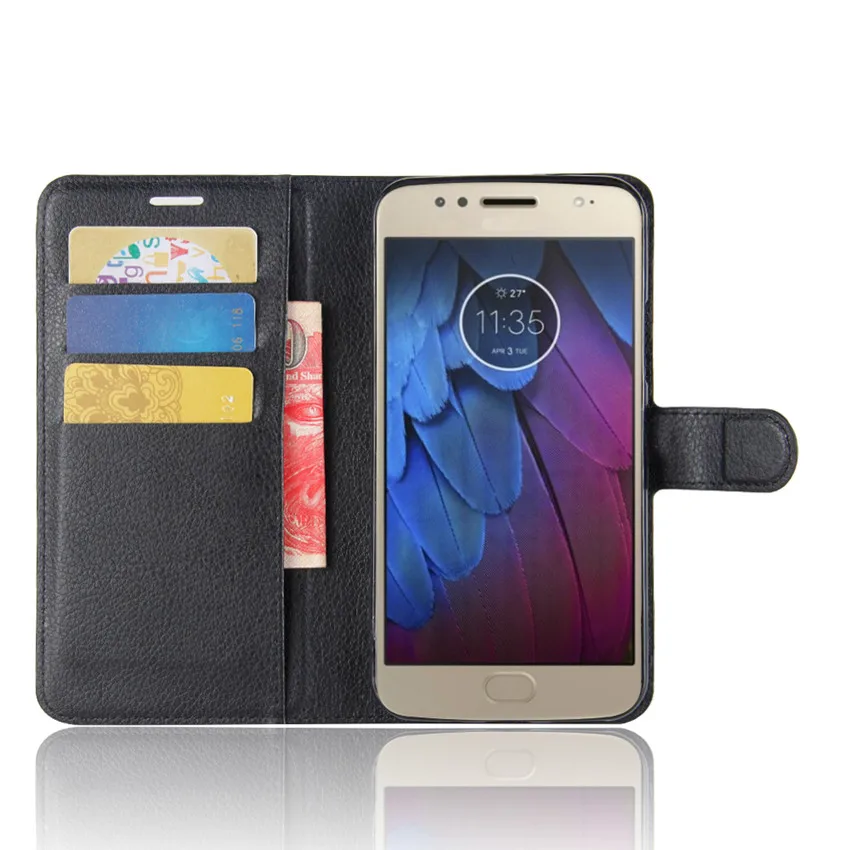 Чехол для Motorola Moto G5S кожаный чехол-книжка высокого качества телефона с подставкой