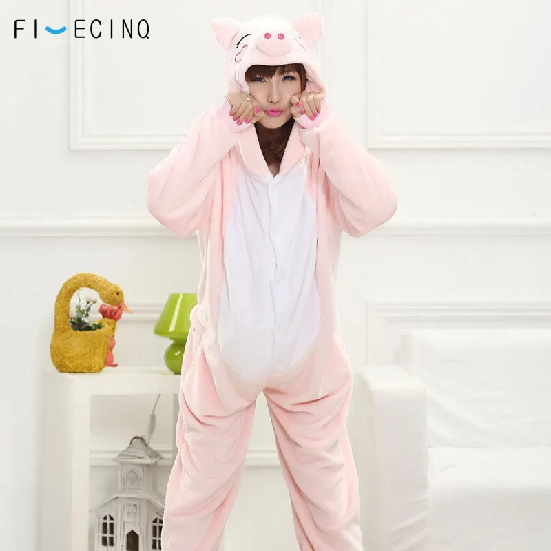 pig Костюм животного для косплея для женщин и мужчин; Забавный комбинезон; фланелевый мягкий зимний теплый комбинезон; карнавальные вечерние костюмы - Цвет: pig