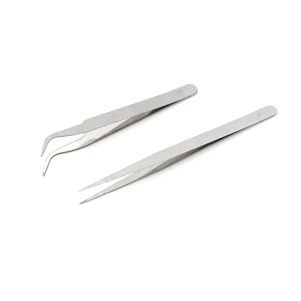 Пинцет прямой и изогнутый розовый 2 шт.|Инструменты оборудование для украшений| |