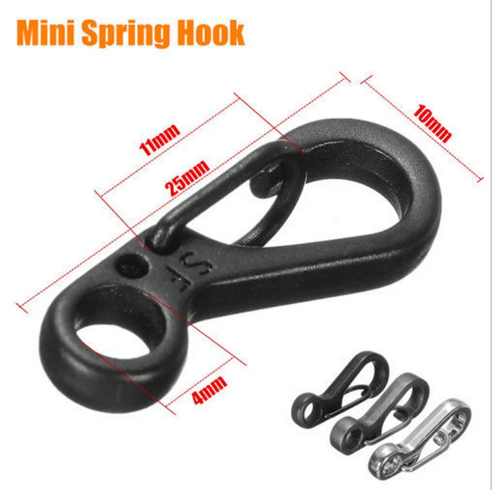 3Pcs Spring Buckle Snap Alloy Nickel-free Plating Mini Key Ring Carabiner Bottle Hook Paracord Camping Accessories images - 6