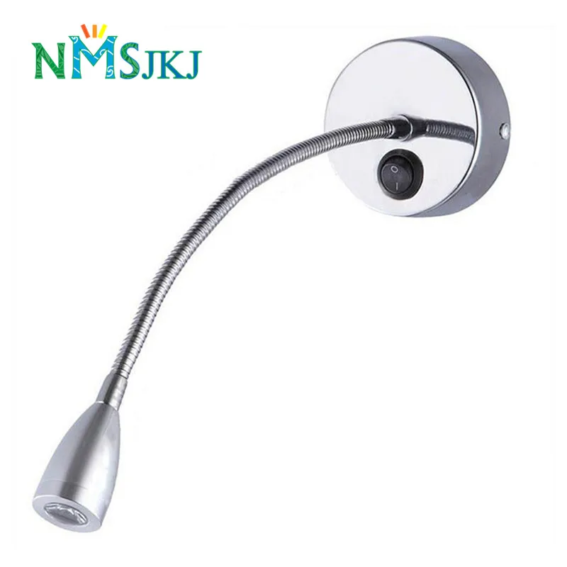 3 Вт Современный Серебристый Регулируемый гибкий шланг светодиодный светильник