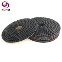 rijilei high quality 220mm diameter polishing pad 9 flexible marble wet polishing pads stone concrete floor hc01