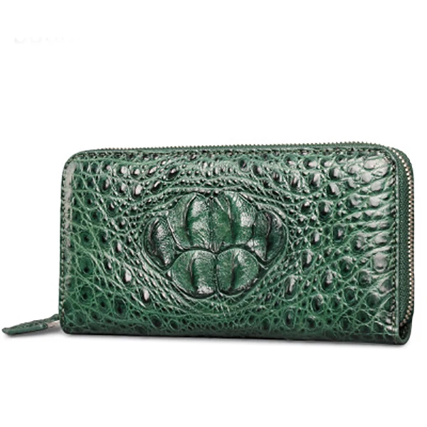 01 green LAMGSIDI, натуральная крокодиловая кожа, клатч, защитный чехол для iphone x, 6, 7, 8 plus, 5S, SE, роскошная, деловая, благородная, многофункциональная сумка - Цвет: 01 green