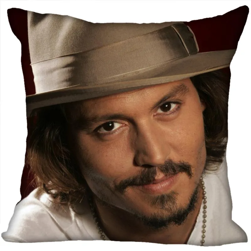 

H+P#122 New Hot Custom Pillowcase Johnny Deep #2 soft 45x45 cm (One Side) Pillow Cover Zippered SQ01003@H0122