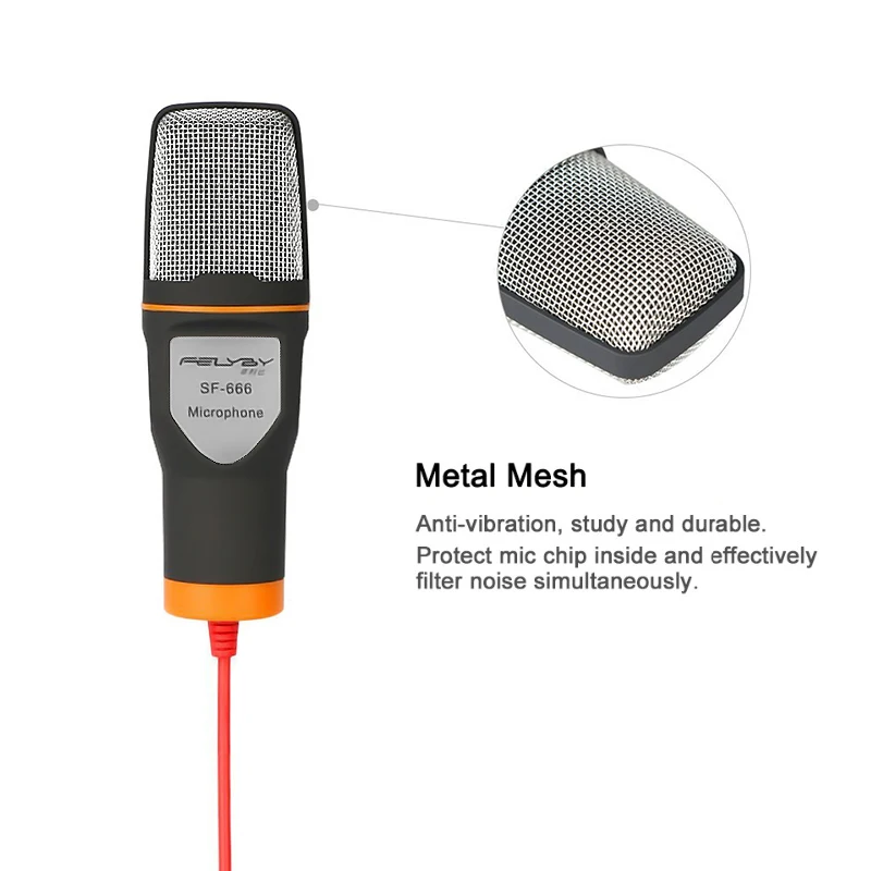 FELYBY профессиональный конденсаторный микрофон для ПК телефона ноутбука офиса