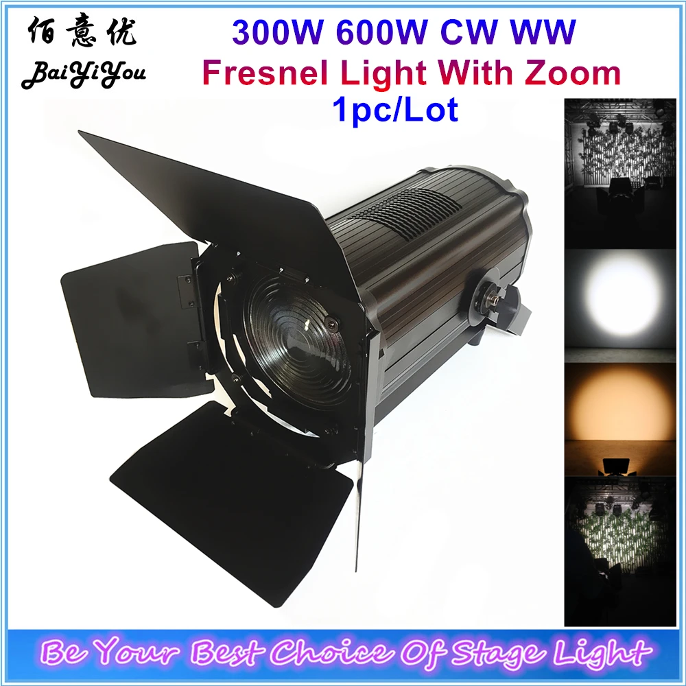 1x400 Вт RGBW/RGBAL COB Fresnel светодиодный студийный сценический свет 600 CW WW двухцветный