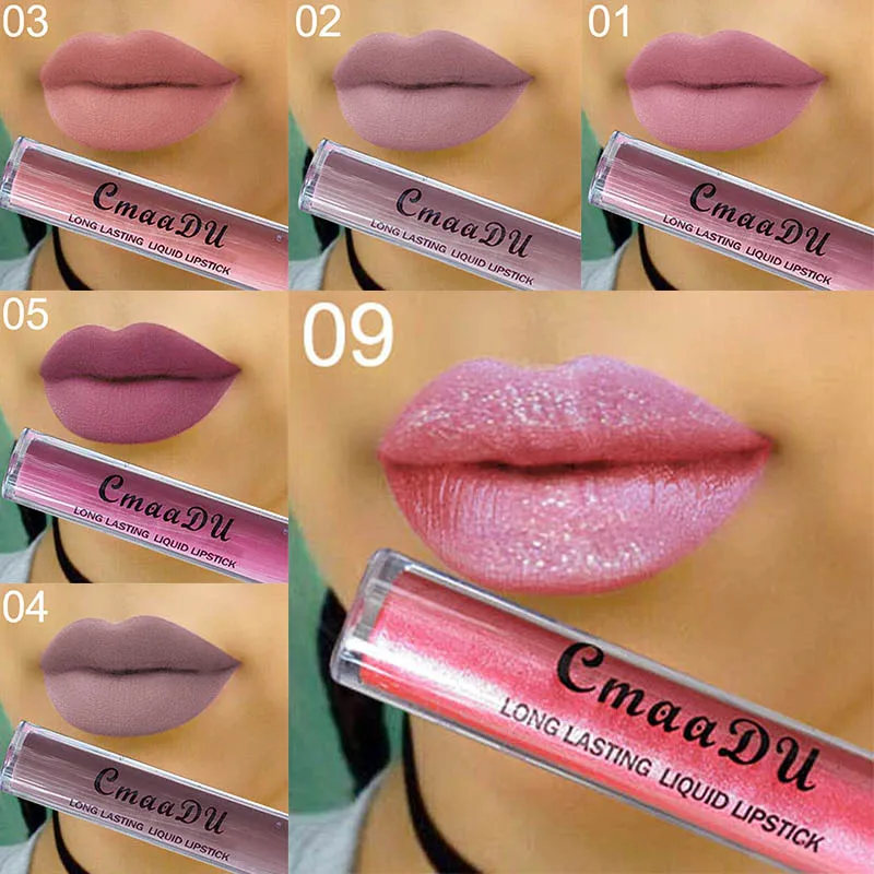 CMAADU Matte Lipgloss Sexy Liquid Lip Gloss Matte Long Lasting Waterproof Cosmetic Beauty Keep 24 Hours Makeup Lipgloss TLSM2