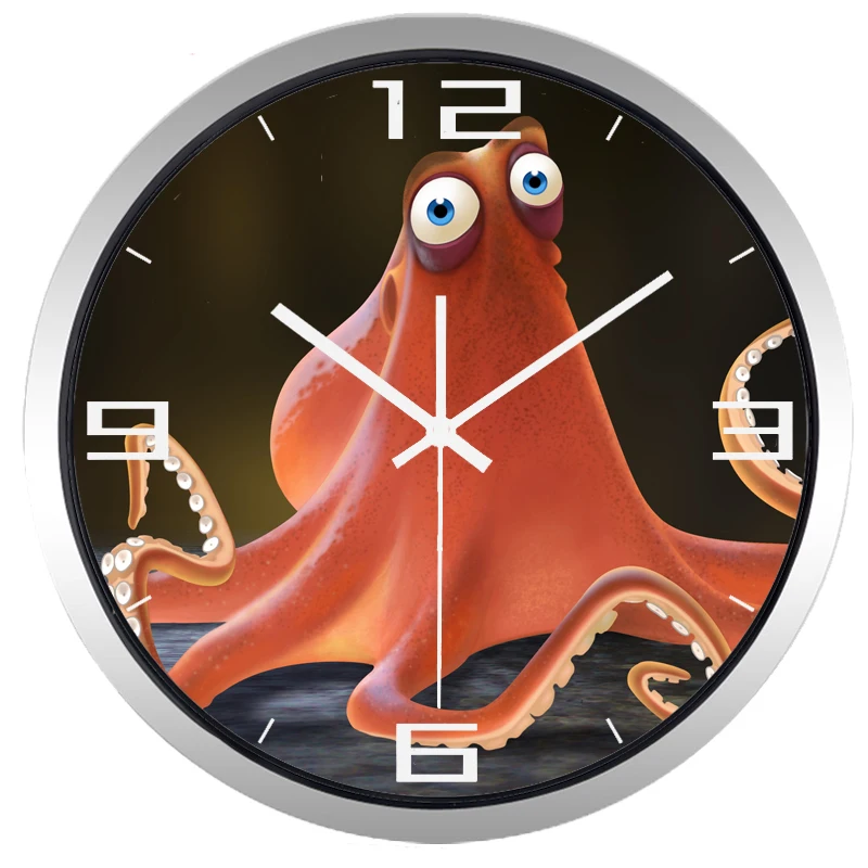 Мультфильм Осьминог картина настенные часы Горячая Мода бесшумные большие для