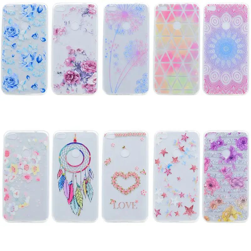 Мода Окрашенные Мягкие TPU Case For Huawei Nova 5.0 дюймов цветок Случаи Прозрачный