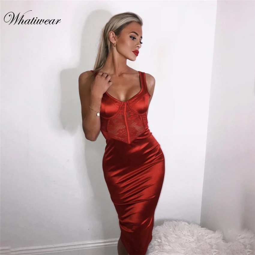 Whatiwear плюс размер глубокий v образный вырез кружевные ночные рубашки мини платье