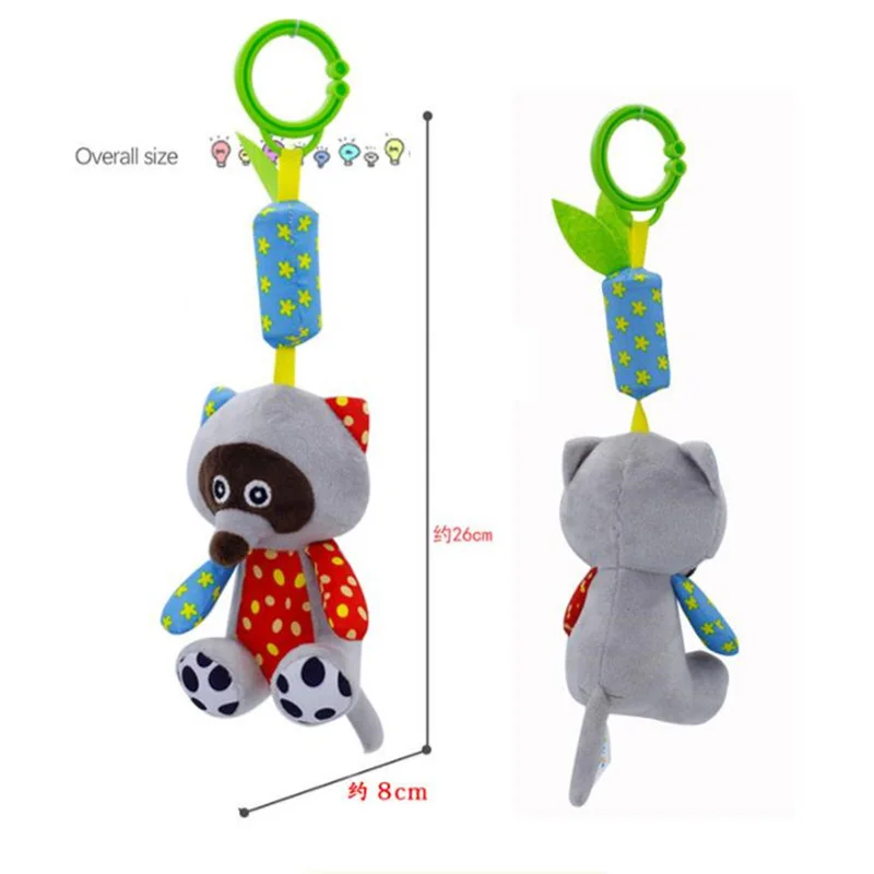 

Fox Elephant Lion Bear Cute Newborn Plush Rattles Appease Toy Soft Comfort Hanging Bed Small Doll Toddler Toys Baby Rattles